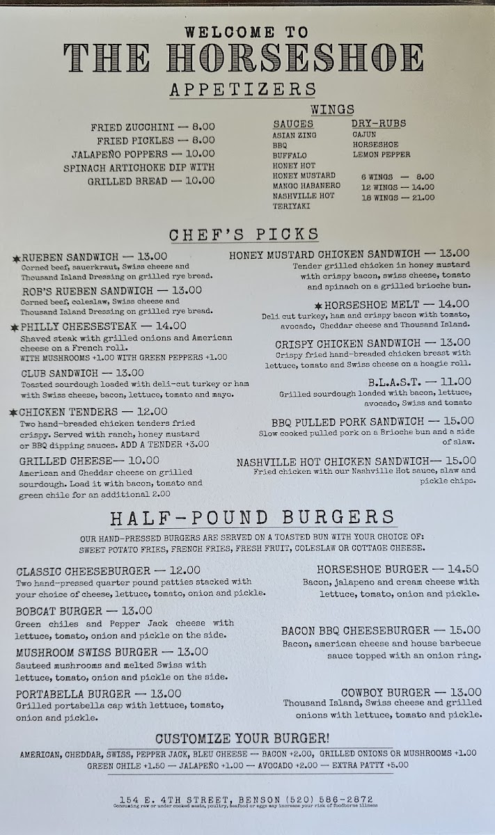 The Horseshoe Menu - Image 6